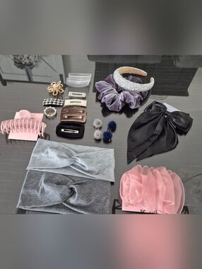 Sparkly Crystal Padded Headband, Large Velvet Scruchie & Beautifil Hair Set